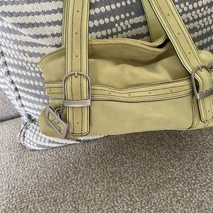 Longaberger Sisters Purse Green Suede Shoulder Bag